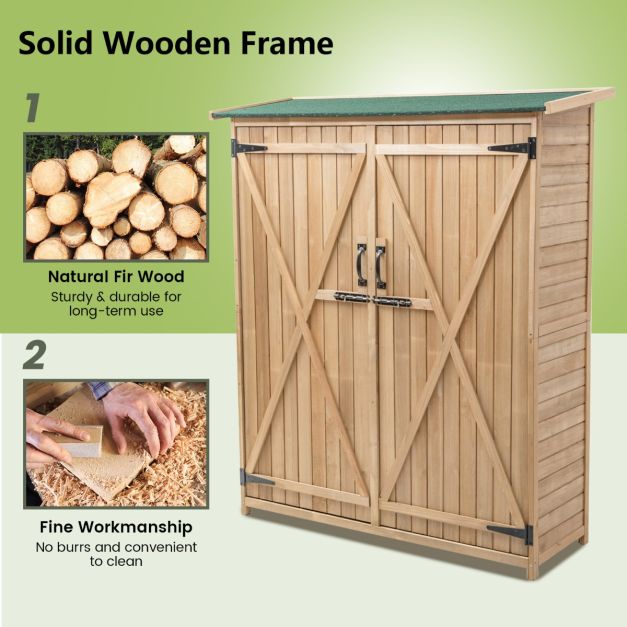 2‑Door Waterproof Lockable Outdoor Storage Shed - Outdoor Structures UK