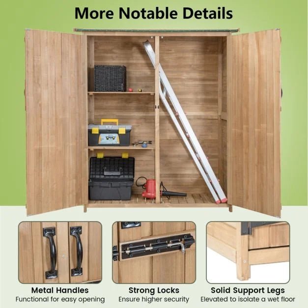 2‑Door Waterproof Lockable Outdoor Storage Shed - Outdoor Structures UK