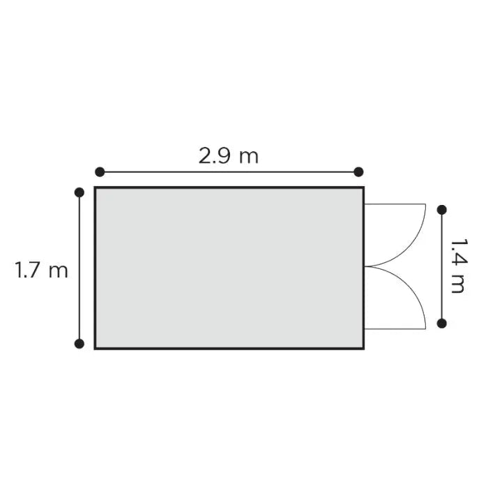 Alton Shed 10FT x 6FT W 3m x D 1.84m x H 2.13m Grey - Outdoor Structures UK