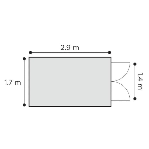 Alton Shed 10FT x 6FT W 3m x D 1.84m x H 2.13m Grey - Outdoor Structures UK