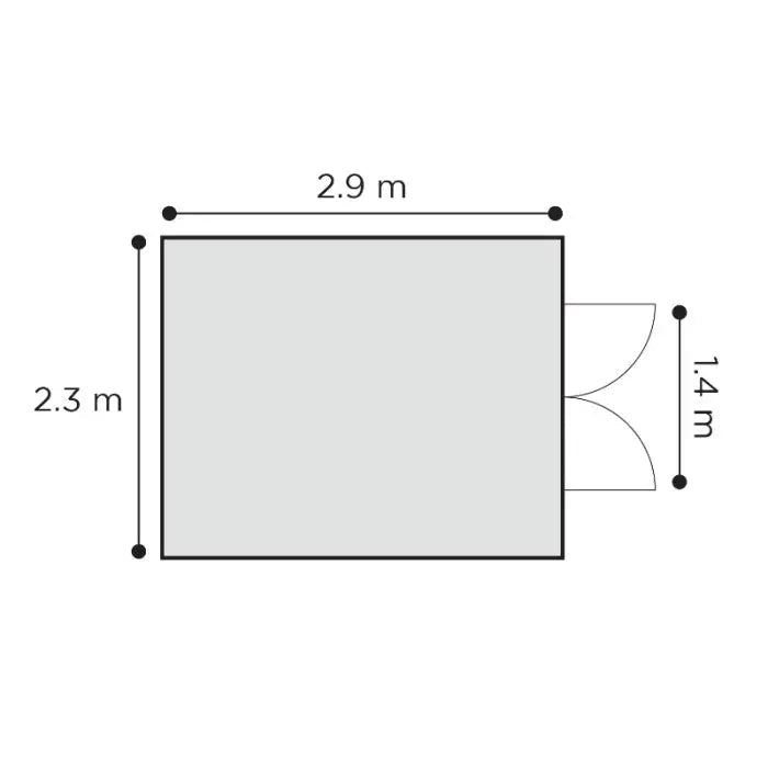 Alton Shed 10FT x 8FT W 3m x D 2.44m x H 2.13m Grey - Outdoor Structures UK