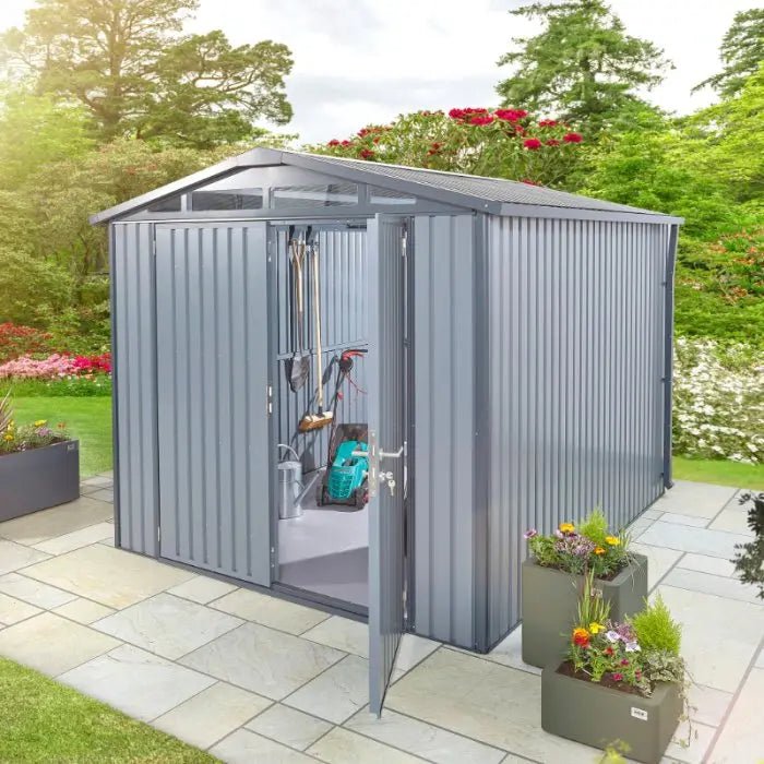 Alton Shed 10FT x 8FT W 3m x D 2.44m x H 2.13m Grey - Outdoor Structures UK