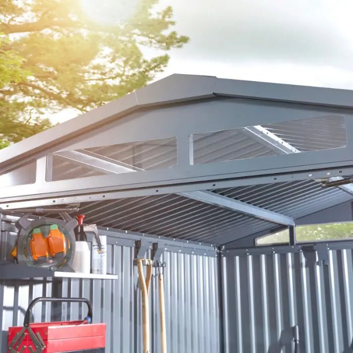 Alton Shed 10FT x 8FT W 3m x D 2.44m x H 2.13m Grey - Outdoor Structures UK