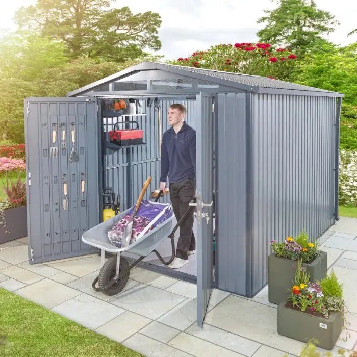 Alton Shed 10FT x 8FT W 3m x D 2.44m x H 2.13m Grey - Outdoor Structures UK