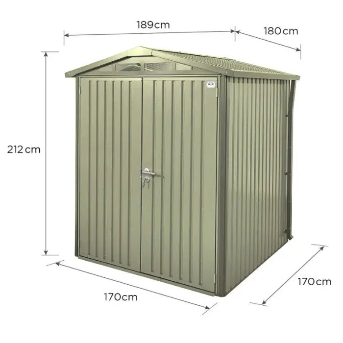 Alton Shed 6FT x 6FT W 1.8m x D 1.84m x H 2.13m Green - Outdoor Structures UK