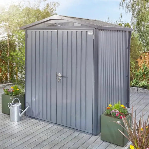 Alton Shed 6FT x 6FT W 1.8m x D 1.84m x H 2.13m Grey - Outdoor Structures UK