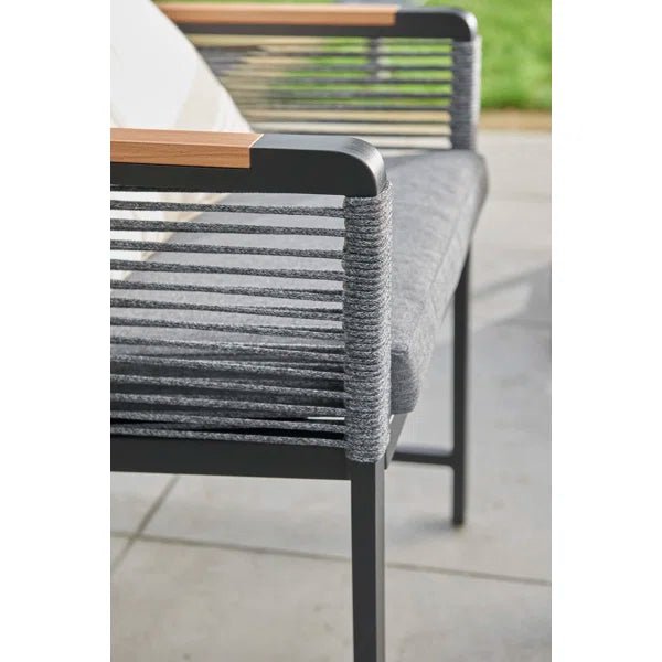 Bellmount Rope‑Weave Aluminium Sofa Set with Three‑Way Lift Table - Outdoor Structures UK