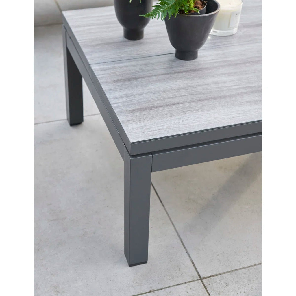 Bellmount Rope‑Weave Aluminium Sofa Set with Three‑Way Lift Table - Outdoor Structures UK