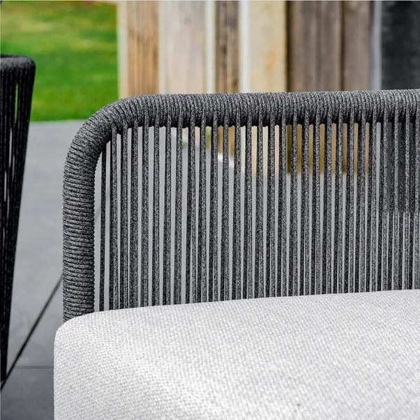 BUXTON - Rope Weave 2 Seater Sofa Set with Piller Coffee Table and 2 Stools - Outdoor Structures UK