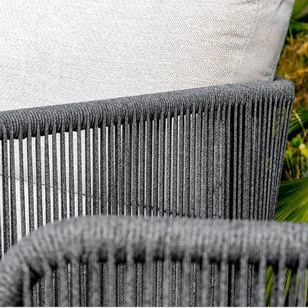 BUXTON - Rope Weave 2 Seater Sofa Set with Piller Coffee Table and 2 Stools - Outdoor Structures UK