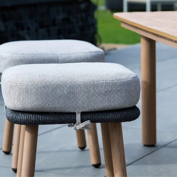 BUXTON - Rope Weave Corner Set with High Table and 2 Stools - Outdoor Structures UK