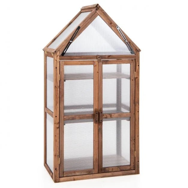 Cold Frame Mini Wooden Greenhouse with Openable Roof - Outdoor Structures UK