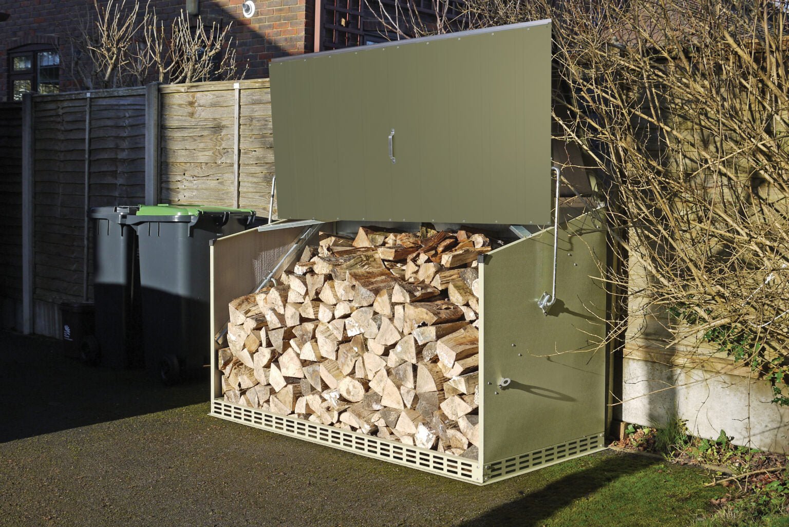 LogGuard Metal Log Store – Secure, Weatherproof Firewood Storage - Outdoor Structures UK