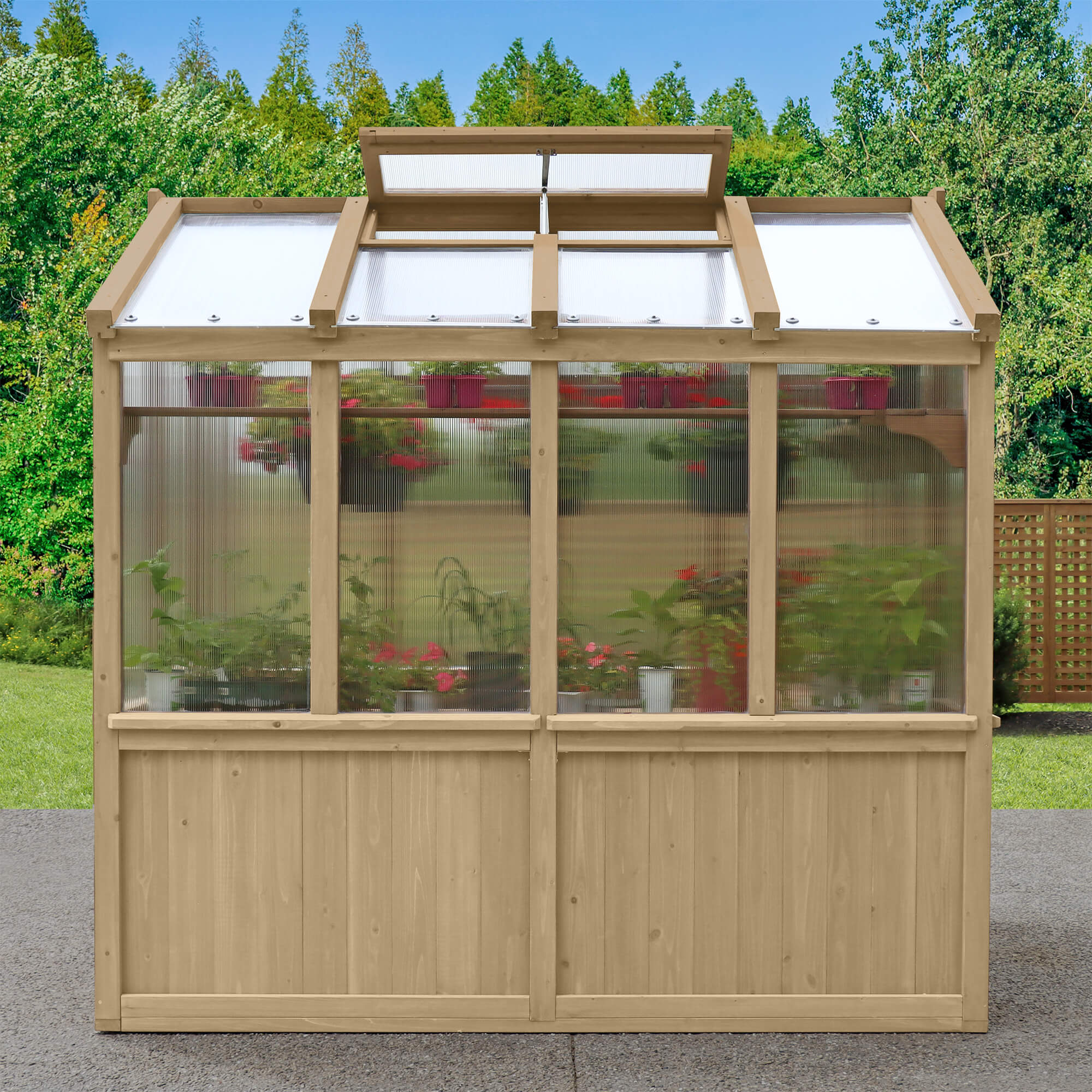 Meridian Wooden Greenhouse 6.7ft x 7.8ft (2m x 2.4m) - Outdoor Structures UK