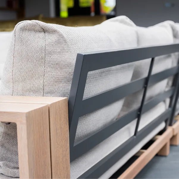 Norfolk Leisure Darlington Wood‑Look Aluminium Corner Set - Outdoor Structures UK