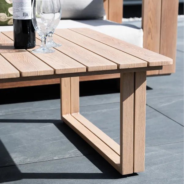 Norfolk Leisure Darlington Wood‑Look Aluminium Corner Set - Outdoor Structures UK