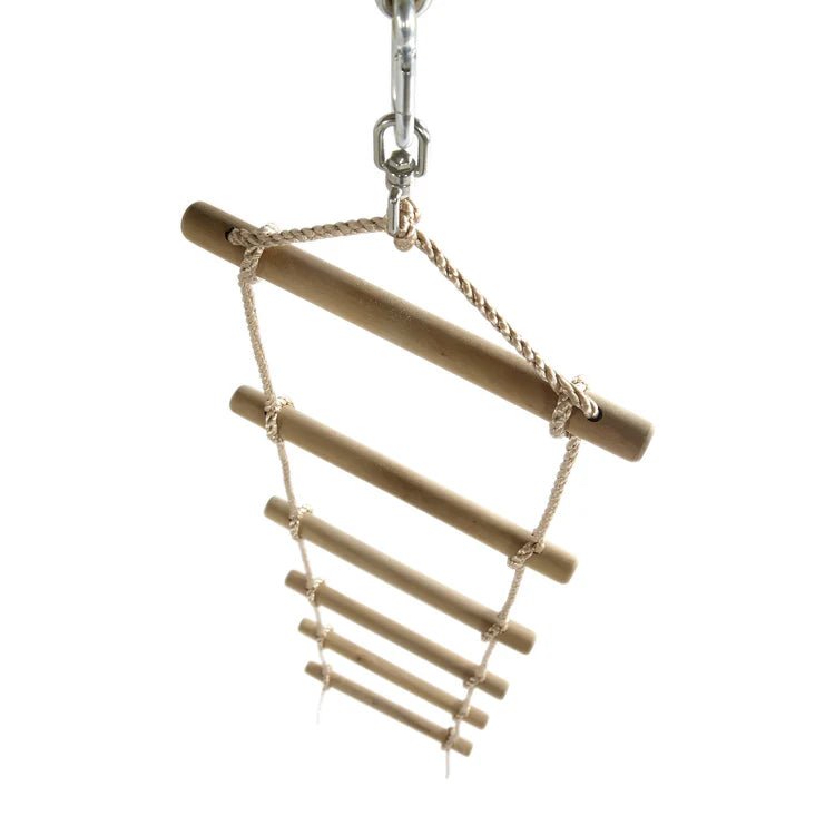 Plum® GibbonTM Wooden Swing Set - Double Swing, Rope & Ladder - Green - Outdoor Structures UK