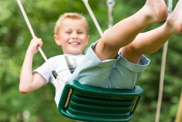 Plum® Uakari™ Wooden Swing Set – Double Swing & Climbing Wall - Outdoor Structures UK