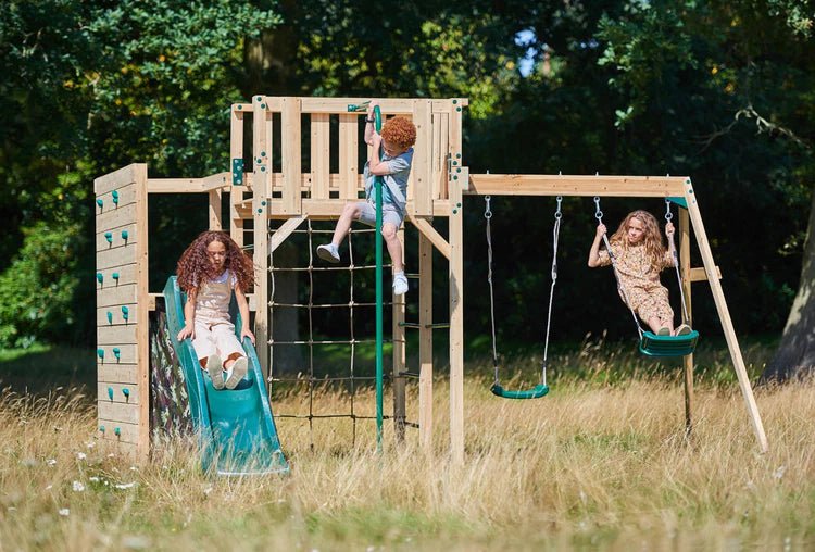 Plum Wooden Climbing Cube XL with Swing Arm – Ultimate Multi‑Activity Play Centre - Outdoor Structures UK