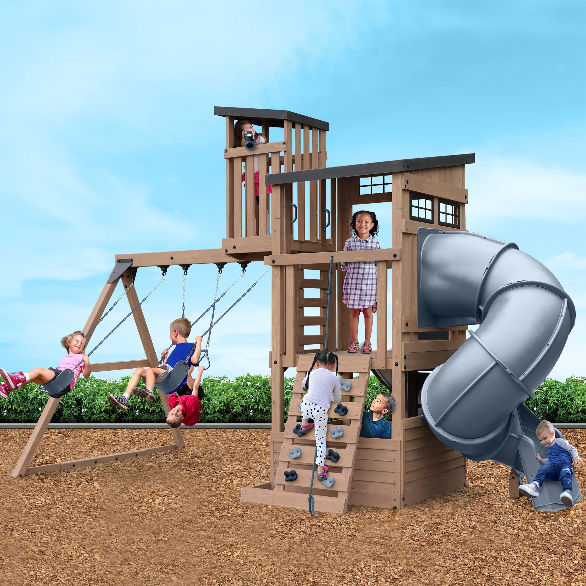 The Skyline Lookout Wooden Climbing Frame - Outdoor Structures UKThe Skyline Lookout Wooden Climbing FrameOutdoor Structures UK