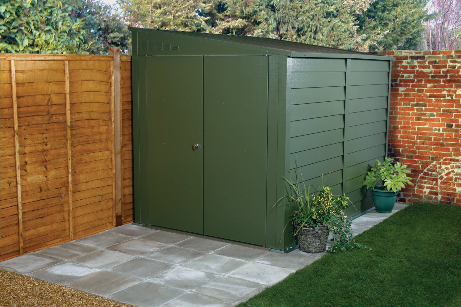 Trimetals Titan 960 Pent Metal Shed – 6×9 ft - Outdoor Structures UK