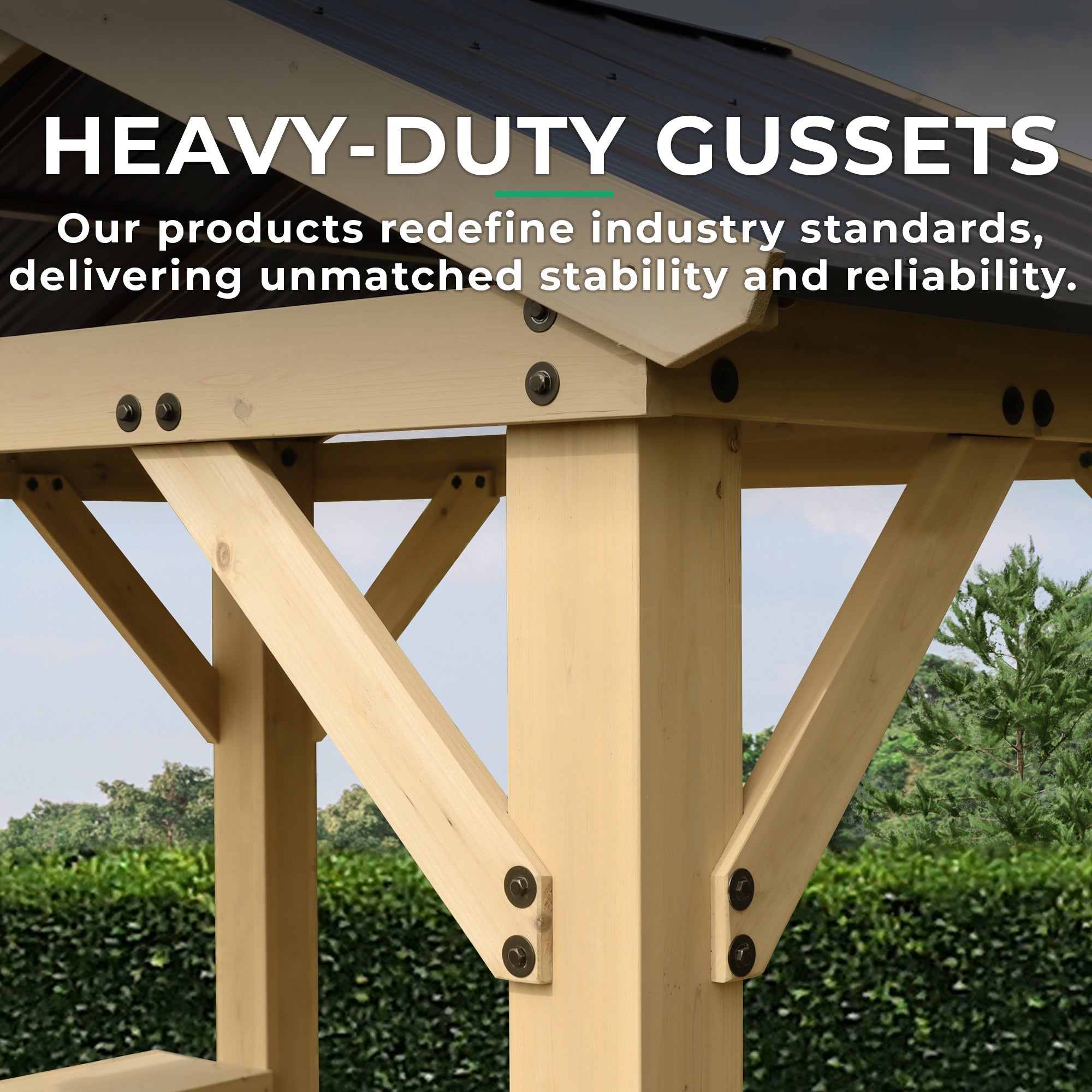 Yardistry Compact Wooden Pavilion 5.8ft x 8ft (1.7m x 2.4m) - Outdoor Structures UK