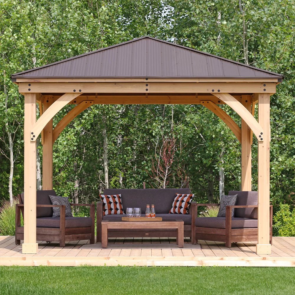 Yardistry Wooden Gazebo 12ft x 12ft (3.7m x 3.7m) - Outdoor Structures UK
