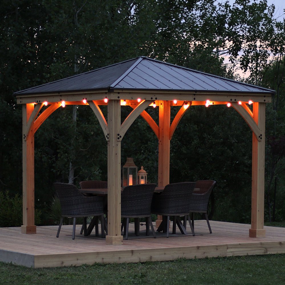 Yardistry Wooden Gazebo 12ft x 12ft (3.7m x 3.7m) - Outdoor Structures UK