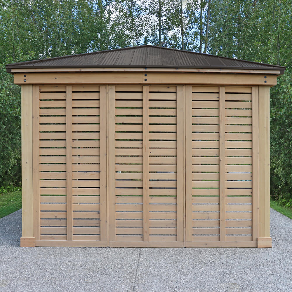 Yardistry Wooden Gazebo 12ft x 12ft (3.7m x 3.7m) with Single Wall - Outdoor Structures UKOutdoor Structures UK