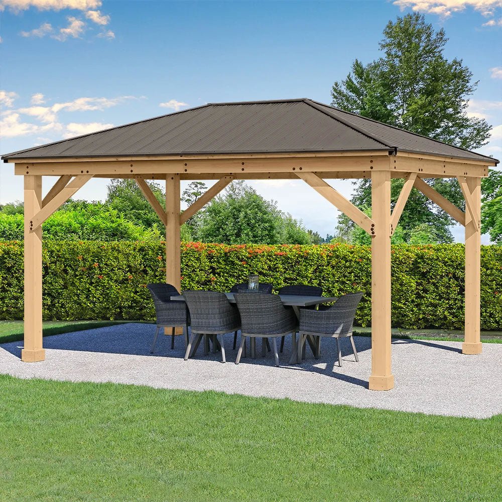 Yardistry Wooden Gazebo 12ft x 16ft (3.7m x 4.9m) - Outdoor Structures UK