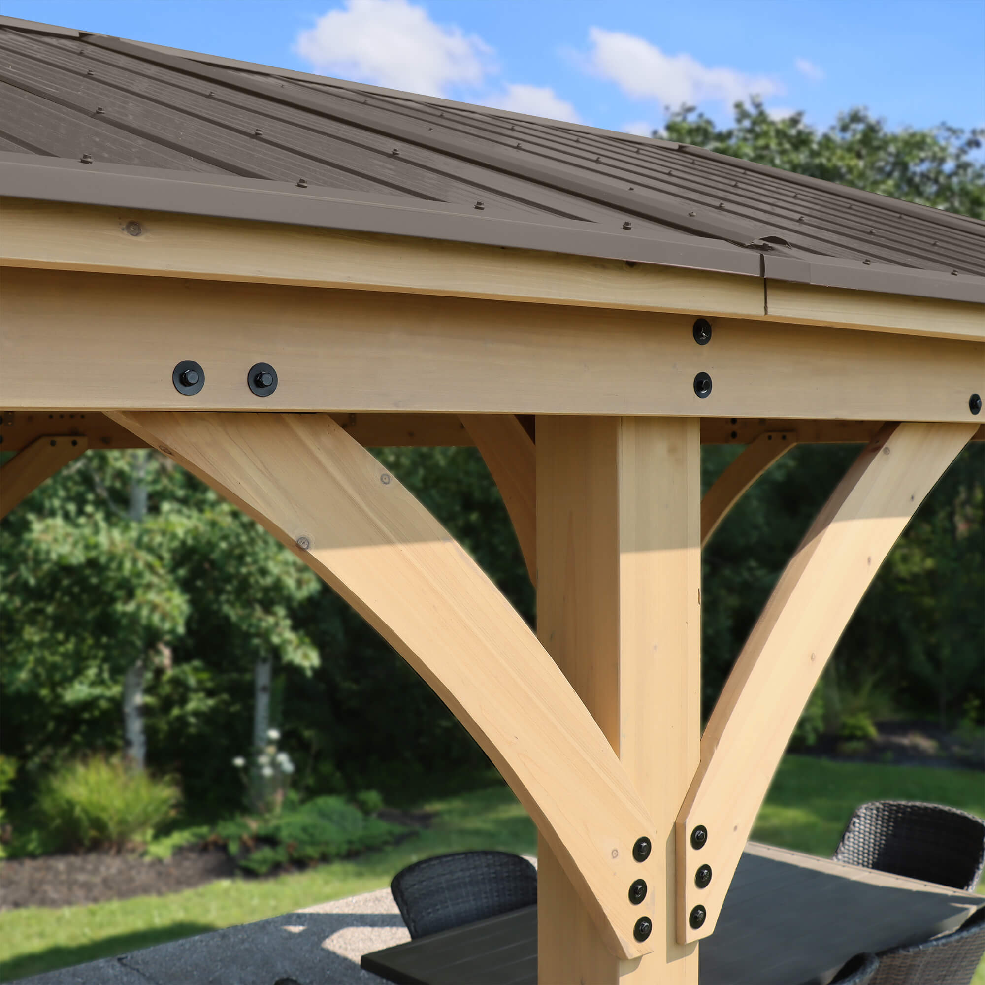 Yardistry Wooden Gazebo 12ft x 24ft (3.7m x 7.4m) - Outdoor Structures UK