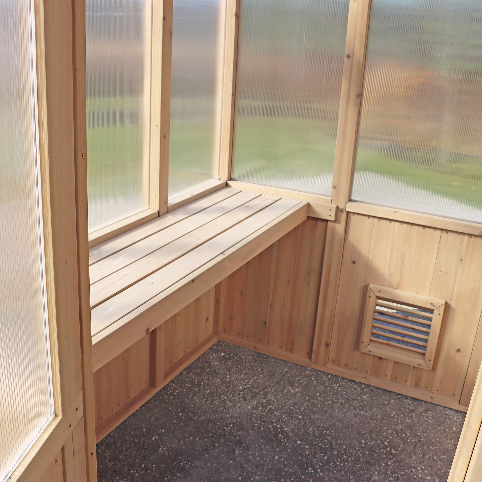 Yardistry Wooden Greenhouse 6.7ft x 6ft (2.3m x 2m) - Outdoor Structures UK