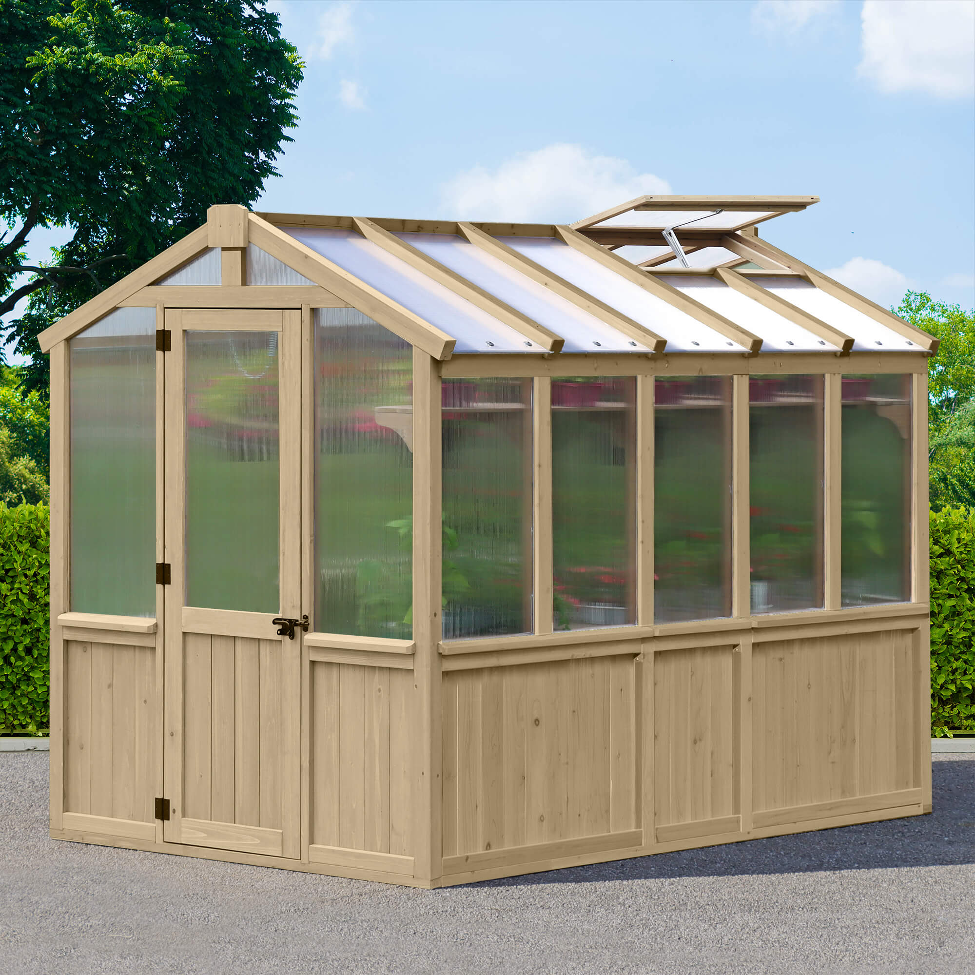 Yardistry Wooden Greenhouse 6.7ft x 9.7ft (2.04m x 2.9m) - Outdoor Structures UK