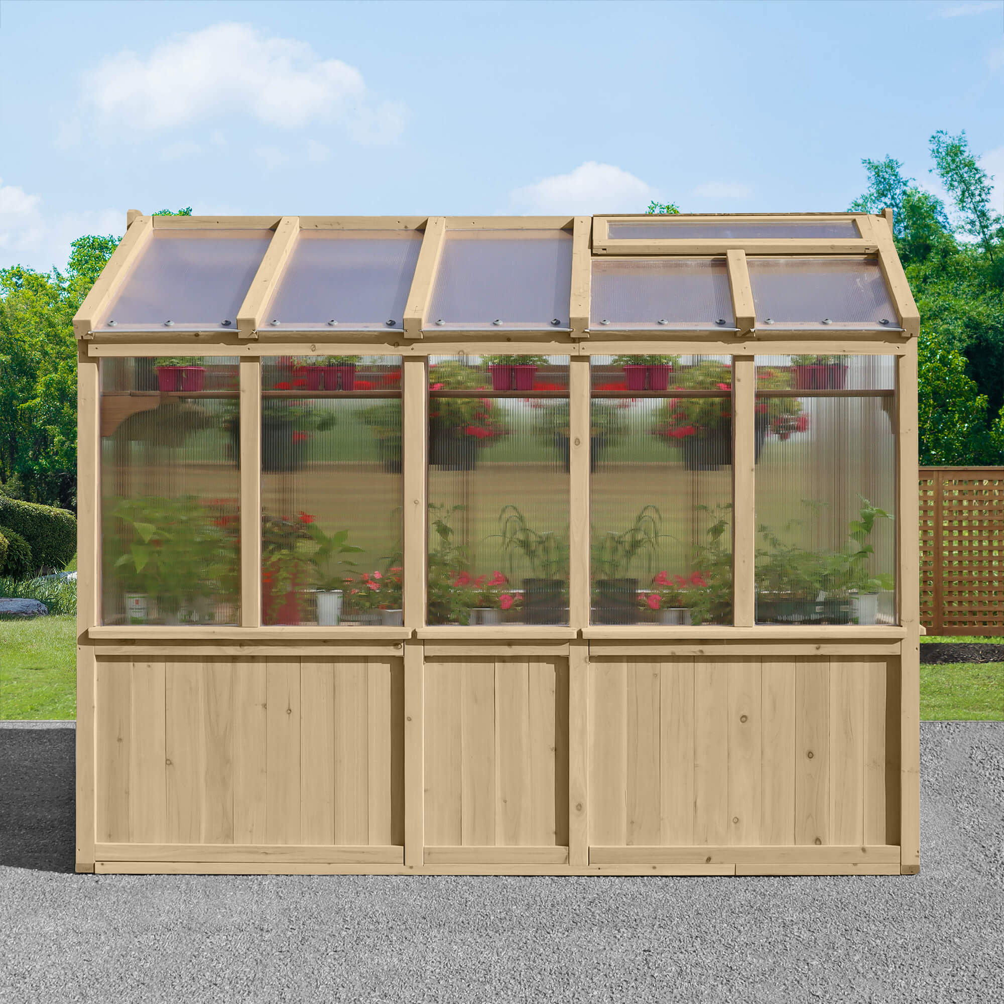 Yardistry Wooden Greenhouse 6.7ft x 9.7ft (2.04m x 2.9m) - Outdoor Structures UK
