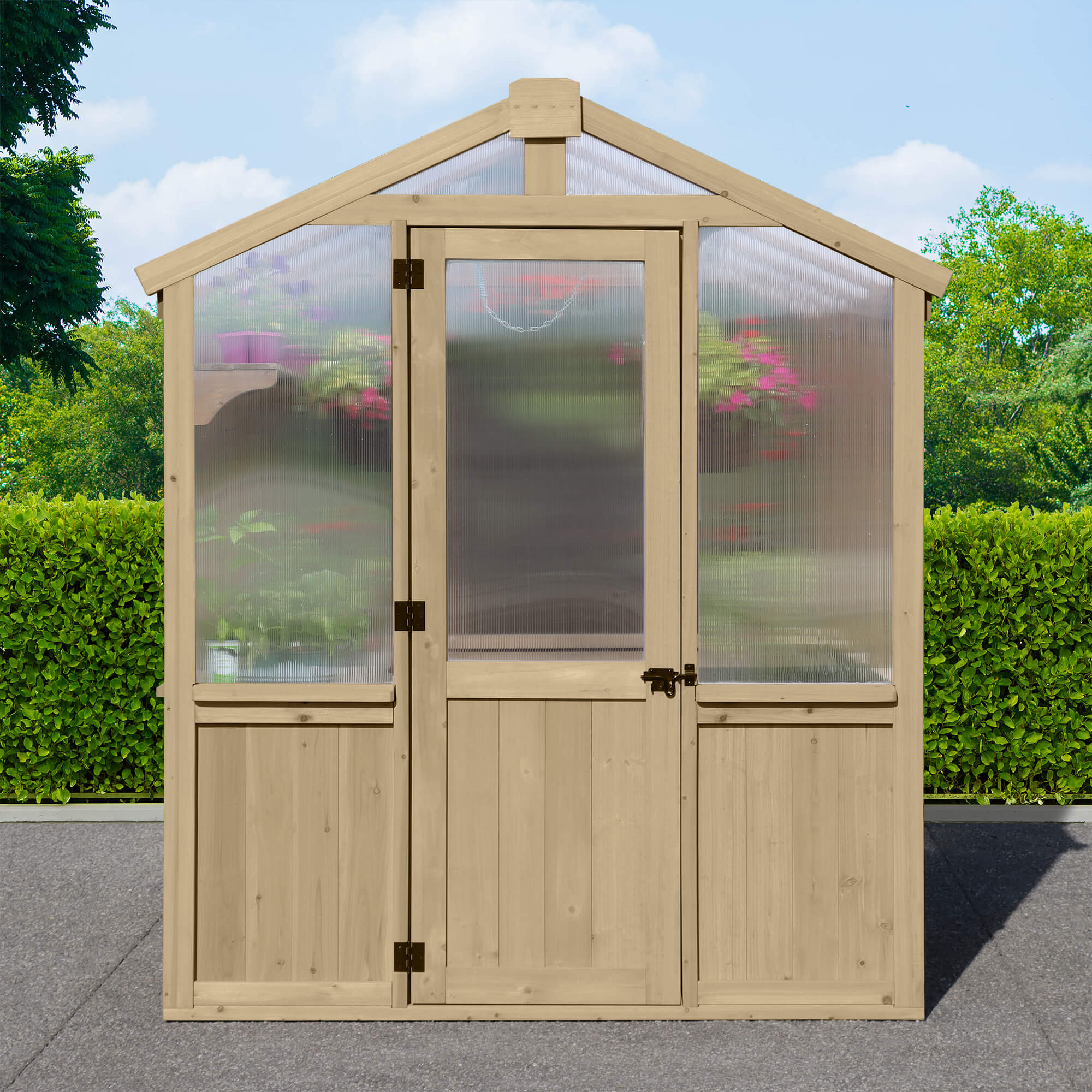 Yardistry Wooden Greenhouse 6.7ft x 9.7ft (2.04m x 2.9m) - Outdoor Structures UK