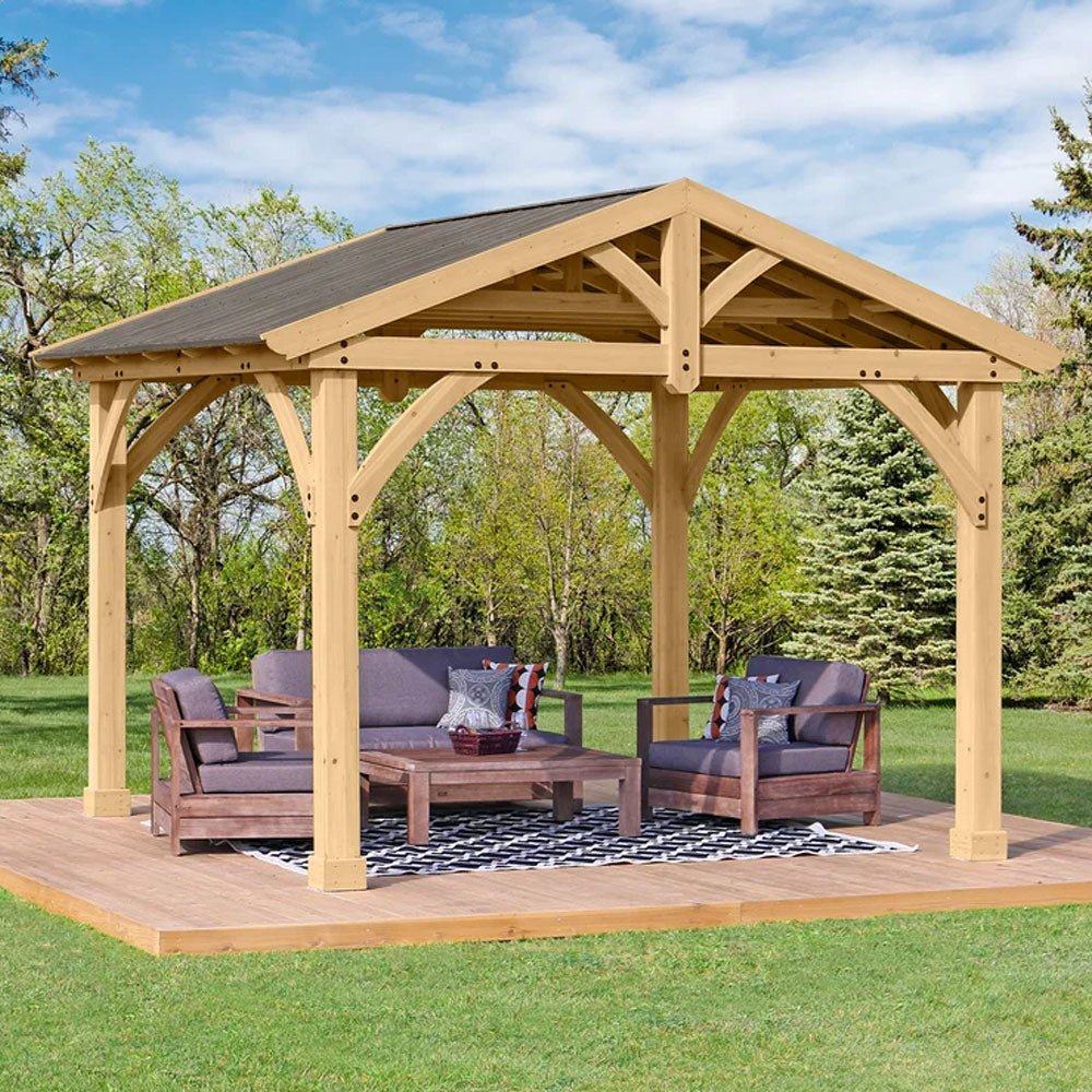 Yardistry Wooden Pavilion 13ft x 11ft (4m x 3.4m) - Outdoor Structures UK