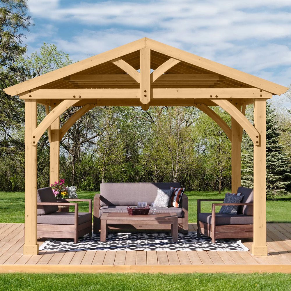 Yardistry Wooden Pavilion 13ft x 11ft (4m x 3.4m) - Outdoor Structures UK